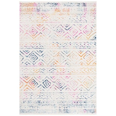 Safavieh 10 x 13 ft. Tulum 267E Power Loomed Rectangle Area Rug Ivory & Fuchsia TUL267E-10